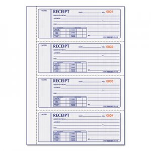 Rediform RED8L818 Money Receipt Book, 7 x 2 3/4, Carbonless Triplicate, 200 Sets/Book