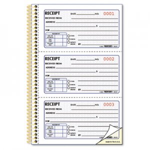 Rediform 8L829 Money Receipt Book, 2 3/4 x 5, Two-Part Carbonless, 225 Sets/Book RED8L829