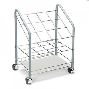 Safco 3090 Wire Roll/File, 12 Compartments, 18w x 12-3/4d x 24-1/2h, Gray SAF3090