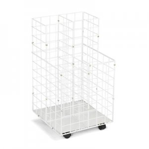 Safco 3084 Wire Roll Files, Four Compartments, 16-1/4w x 16-1/2d x 30-1/2h, White SAF3084