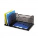 Safco SAF3254BL Desk Organizer, Six Sections, Steel Mesh, 19 3/8 x 11 3/8 x 8, Black