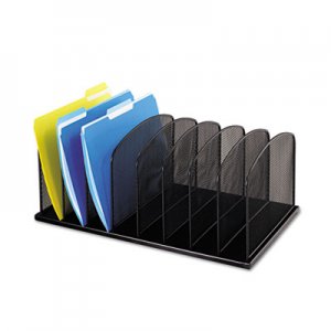 Safco 3253BL Mesh Desk Organizer, Eight Sections, Steel, 19 1/2 x 11 1/2 x 8 1/4, Black