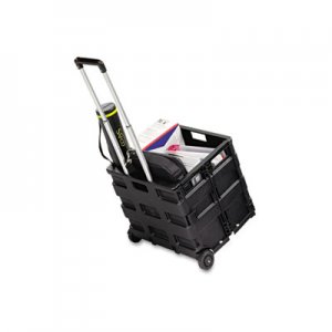 Universal 14110 Stow And Go Rolling Cart, 16-1/2 x 14-1/2 x 39, Black UNV14110