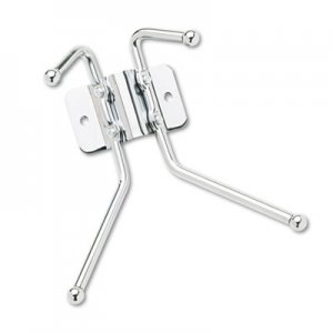 Safco 4160 Metal Wall Rack, Two Ball-Tipped Double-Hooks, 6-1/2w x 3d x 7h, Chrome SAF4160