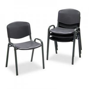Safco 4185BL Stacking Chairs, Black w/Black Frame, 4/Carton SAF4185BL