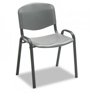 Safco 4185CH Stacking Chairs, Charcoal w/Black Frame, 4/Carton SAF4185CH