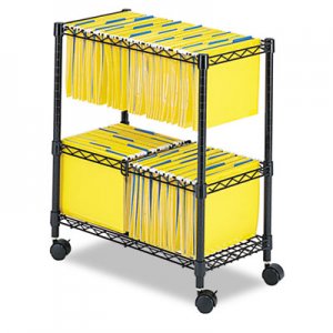 Safco 5278BL Two-Tier Rolling File Cart, 25-3/4w x 14d x 29-3/4h, Black SAF5278BL