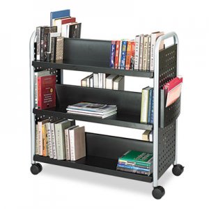 Safco 5335BL Scoot Book Cart, Six-Shelf, 41-1/4w x 17-3/4d x 41-1/4h, Black SAF5335BL