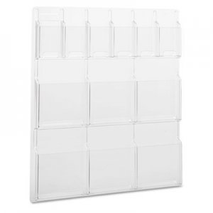 Safco 5606CL Reveal Clear Literature Displays, 12 Compartments, 30w x 2d x 34-3/4h, Clear SAF5606CL