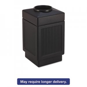 Safco 9475BL Canmeleon Top-Open Receptacle, Square, Polyethylene, 38gal, Textured Black SAF9475BL