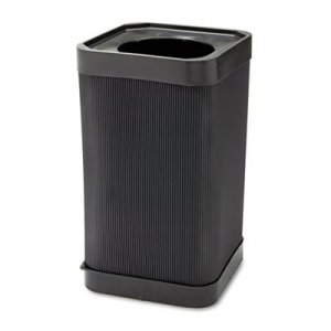 Safco 9790BL At-Your Disposal Top-Open Waste Receptacle, Square, Polyethylene, 38gal, Black SAF9790BL