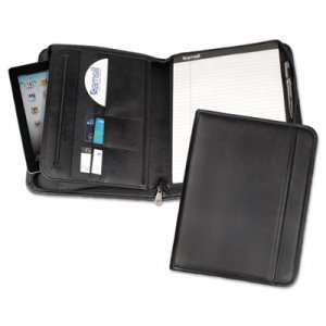 Samsill 70820 Professional Zippered Pad Holder, Pockets/Slots, Writing Pad, Black SAM70820