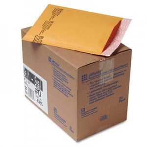 Sealed Air 10185 Jiffylite Self-Seal Mailer, Side Seam, #0, 6 x 10, Golden Brown, 25/Carton SEL10185