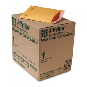 Sealed Air 39092 Jiffylite Self-Seal Mailer, Side Seam, #1, 7 1/4 x 12, Golden Brown, 100/Carton SEL39092