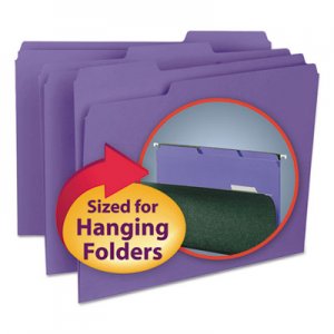 Smead 10283 Interior File Folders, 1/3 Cut Top Tab, Letter, Purple, 100/Box SMD10283