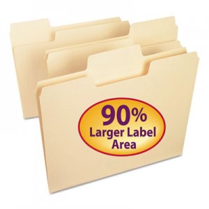 Smead 10301 SuperTab File Folders, 1/3 Cut Top Tab, Letter, Manila, 100/Box SMD10301