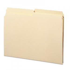 Smead 10326 Folders, 1/2 Cut Assorted, Reinforced Top Tab, Letter, Manila, 100/Box SMD10326