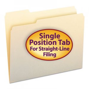 Smead 10331 File Folders, 1/3 Cut First Position, One-Ply Top Tab, Letter, Manila, 100/Box SMD10331
