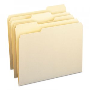 Smead 10330 File Folders, 1/3 Cut Assorted, One-Ply Top Tab, Letter, Manila, 100/Box SMD10330