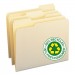 Smead 10339 100% Recycled File Folders, 1/3 Cut, One-Ply Top Tab, Letter, Manila, 100/Box SMD10339