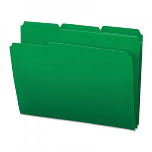 Smead 10502 Waterproof Poly File Folders, 1/3 Cut Top Tab, Letter, Green, 24/Box SMD10502