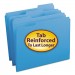 Smead 12034 File Folders, 1/3 Cut, Reinforced Top Tab, Letter, Blue, 100/Box SMD12034