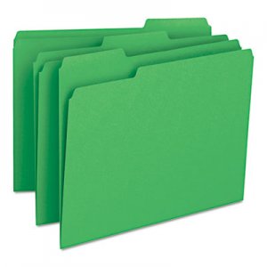 Smead 12143 File Folders, 1/3 Cut Top Tab, Letter, Green, 100/Box SMD12143