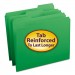 Smead 12134 File Folders, 1/3 Cut, Reinforced Top Tab, Letter, Green, 100/Box SMD12134