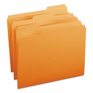 Smead 12543 File Folders, 1/3 Cut Top Tab, Letter, Orange, 100/Box SMD12543