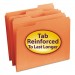 Smead 12534 File Folders, 1/3 Cut, Reinforced Top Tab, Letter, Orange, 100/Box SMD12534