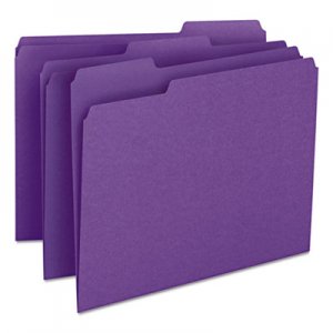 Smead 13043 File Folders, 1/3 Cut Top Tab, Letter, Purple, 100/Box SMD13043