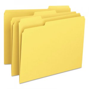 Smead 12943 File Folders, 1/3 Cut Top Tab, Letter, Yellow, 100/Box SMD12943