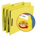 Smead 12940 Folders, Two Fasteners, 1/3 Cut Assorted Top Tab, Letter, Yellow, 50/Box SMD12940