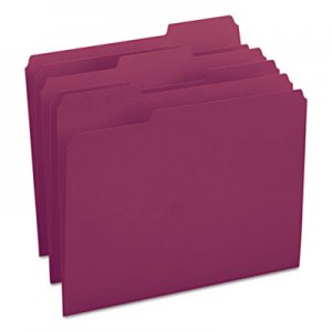 Smead 13093 File Folders, 1/3 Cut Top Tab, Letter, Maroon, 100/Box SMD13093