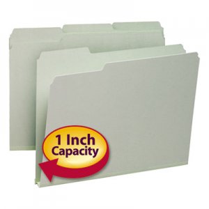 Smead 13230 Recycled Folder, One Inch Expansion, 1/3 Top Tab, Letter, Gray Green, 25/Box SMD13230