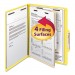 Smead 13704 Top Tab Classification Folder, One Divider, Four-Section, Letter, Yellow, 10/Box SMD13704