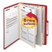 Smead 14003 Top Tab Classification Folder, Two Dividers, Six-Section, Letter, Red, 10/Box SMD14003