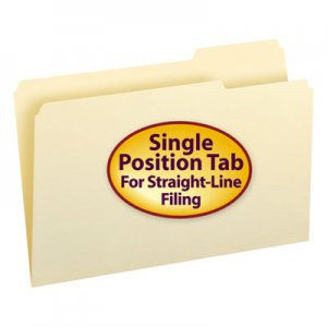Smead 15333 File Folders, 1/3 Cut Third Position, One-Ply Top Tab, Legal, Manila, 100/Box SMD15333