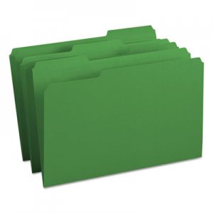 Smead 17143 File Folders, 1/3 Cut Top Tab, Legal, Green, 100/Box SMD17143