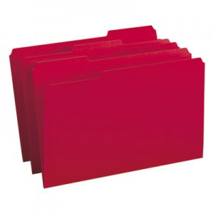 Smead 17743 File Folders, 1/3 Cut Top Tab, Legal, Red, 100/Box SMD17743