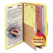 Smead 19084 Pressboard Folders with Two Pocket Dividers, Legal, Six-Section, Yellow, 10/Box SMD19084