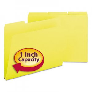 Smead 21562 Recycled Folders, One Inch Expansion, 1/3 Top Tab, Letter, Yellow, 25/Box SMD21562