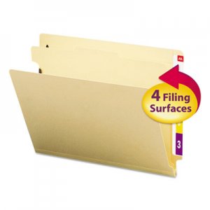 Smead 26825 Manila End Tab Classification Folders, Letter, Four-Section, 10/Box SMD26825