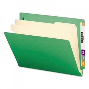 Smead 26837 Colored End Tab Classification Folders, Letter, Six-Section, Green, 10/Box SMD26837