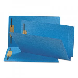 Smead 28040 Two-Inch Capacity Fastener Folders, Straight Tab, Legal, Blue, 50/Box SMD28040