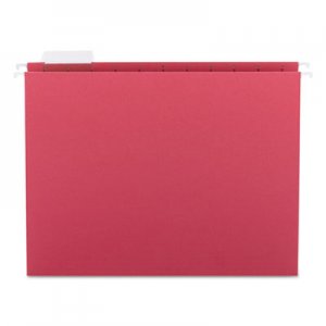 Smead 64067 Hanging File Folders, 1/5 Tab, 11 Point Stock, Letter, Red, 25/Box SMD64067