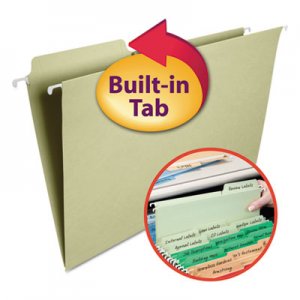 Smead 64083 FasTab Hanging File Folders, 1/3 Tab, Legal, Moss Green, 20/Box SMD64083