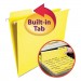 Smead 64097 FasTab Hanging File Folders, Letter, Yellow, 20/Box SMD64097