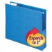 Smead 64250 2" Capacity Closed Side Flexible Hanging File Pockets, Letter, Sky Blue, 25/Box SMD64250