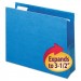 Smead 64270 3" Capacity Closed Side Flexible Hanging File Pockets, Letter, Sky Blue, 25/Box SMD64270